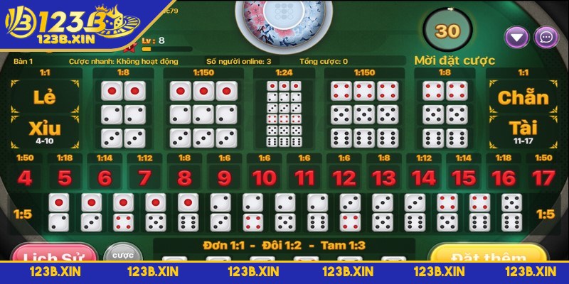 Chơi Tài Xỉu Trực Tuyến - Hướng Dẫn Luật Chơi Chuẩn Xác - choi tai xiu truc tuyen lua chon dat cuoc Trong game tài xỉu có nhiều lựa chọn đặt cược cho anh em bet thủ